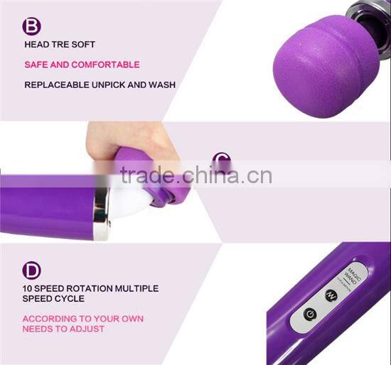 10 Speed Magic Wand Travel G-spot stimulation Massager Wired Style Personal Body Vibrator Sex Toy Product