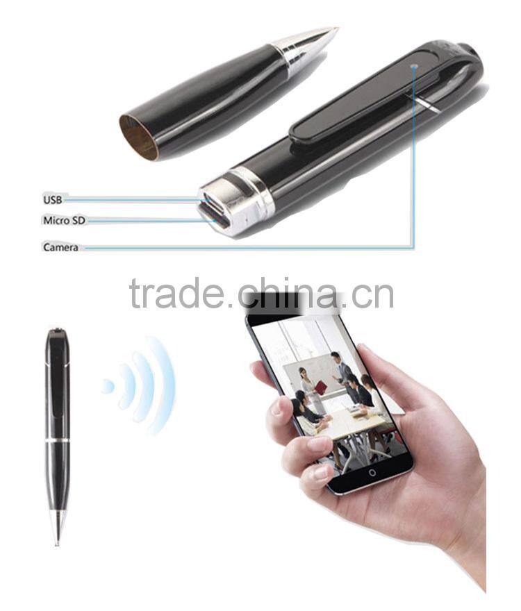 Mini wifi hd 720p battery powered ip wireless hidden portable pen camera