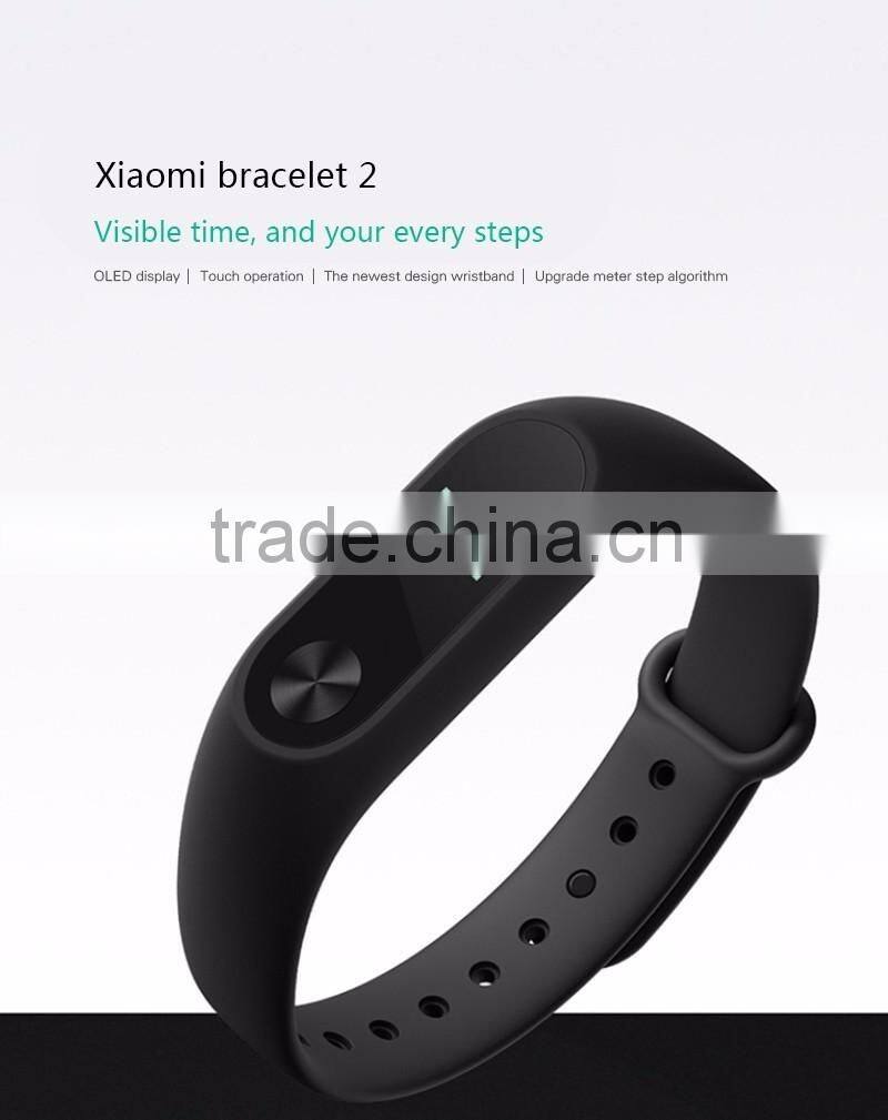2016 New Original Xiaomi MiBand 2 mi band 2 Wistband Bracelet with Smart Heart Rate Fitness Touchpad OLED Screen