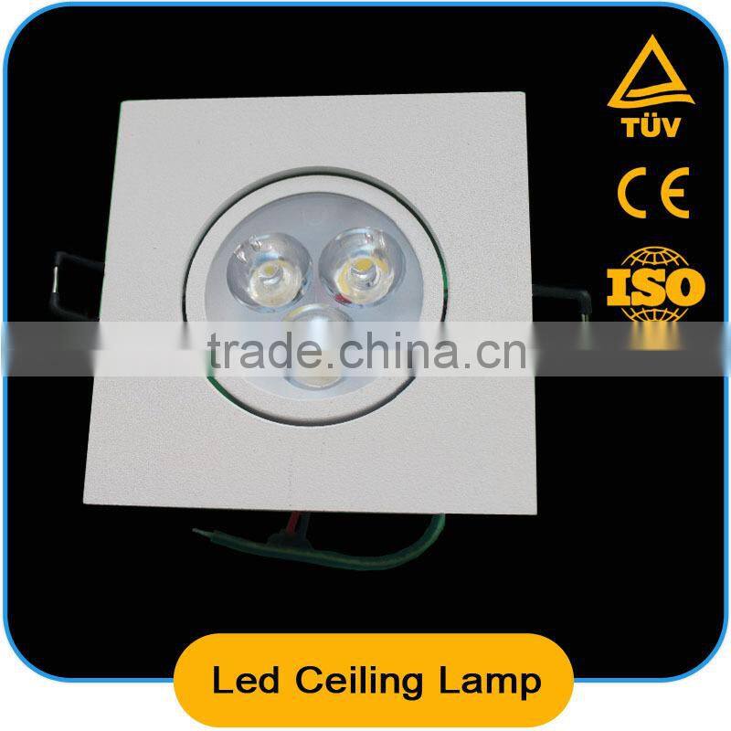 high quality aluminium alloy square led ceiling lamp 7*1w,>80lm/w,Ra>80,CE,ROHS,ERP,led lighting fixture,ceiling lamp