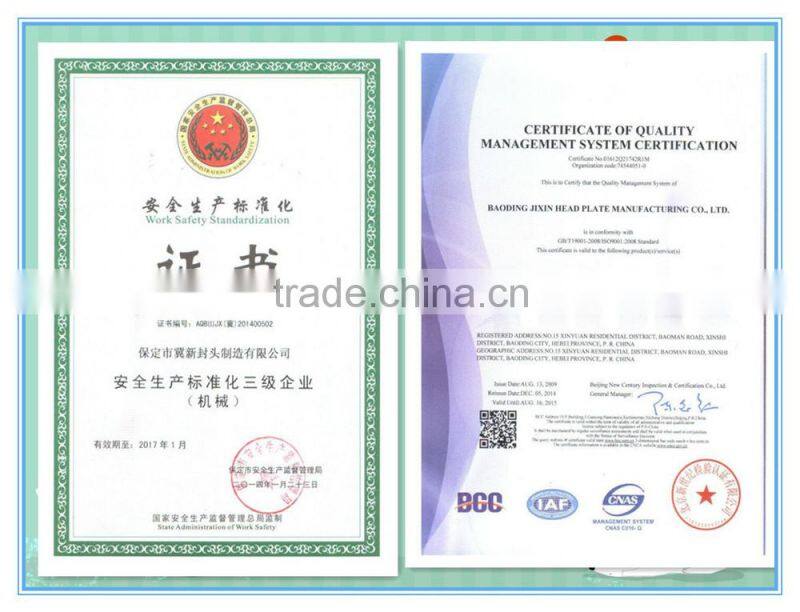 steel tubing galvanized pipe hemisphere end cap