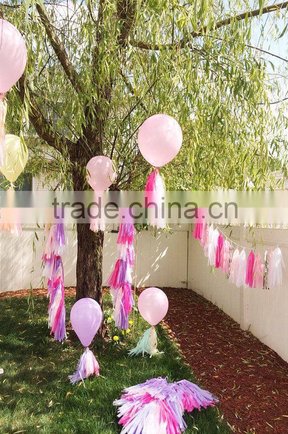 NEW Tassel Garland Banner Paper Tassel Garland purple ombre Wedding Decor, Birthday Party, Photo Backdrop, Baby Shower