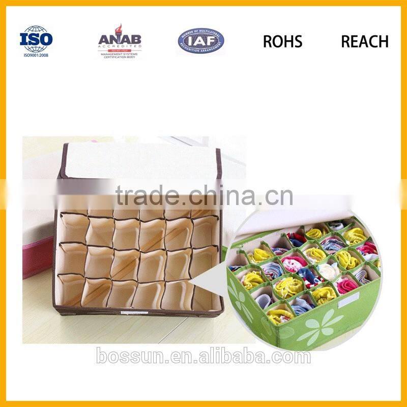 Manufacturing 12/24 pockets Cloths Non-woven Storage Foldable Organizer bag