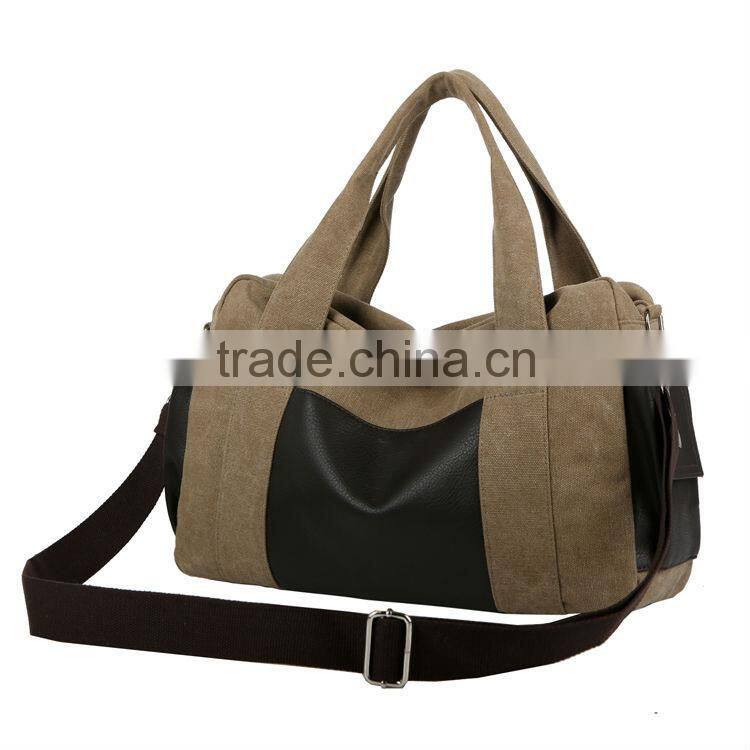 Wholesale classical handle canvas bag for women