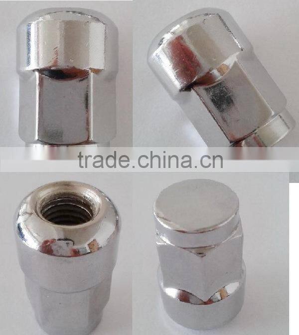 Motor car wheel nut, high strength automotive wheel lock nut