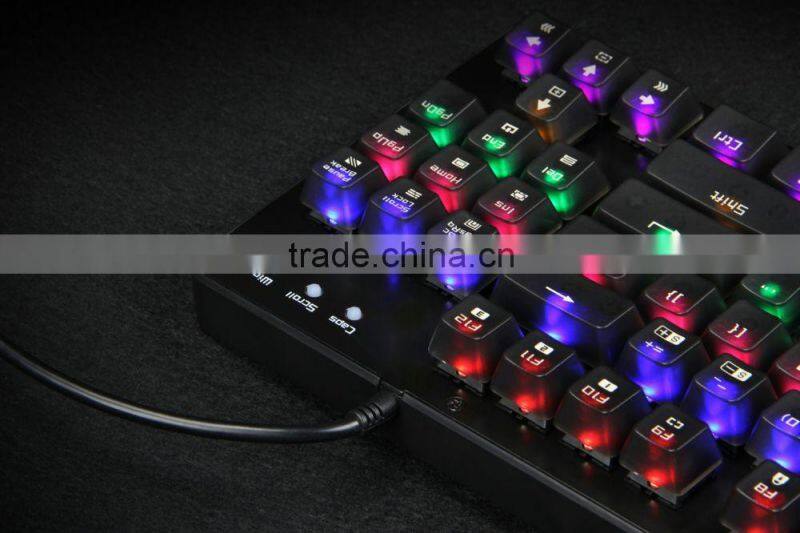 87 keys led backlight metal mechanical keyboard