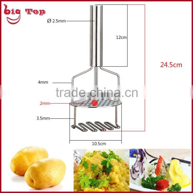 BT0208 Double Layer Stainless Steel Potato Masher Potato Ricer Fresh Potato Press Hand Push Down Potato Masher