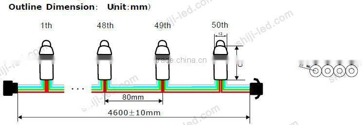muilt color led string lights 12mm rgb led pixel