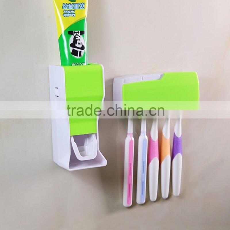Cosylife Wall Mounted/Dustproof Kid'sToothpaste Dispenser Toothbrush Holder Toothpaste Squeezer 5 Toothbrush Holders With Cover