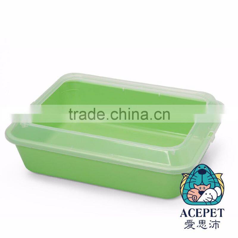 Plastic rectangle Cat litter pan new premium cat litter box with scoop