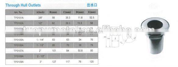 China stainless steel boat thru hull fittings ,yacht thru hull fitting,thru hull outlets with key