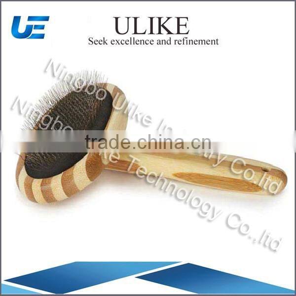 Double sided bamboo grooming brush for dogs and pets