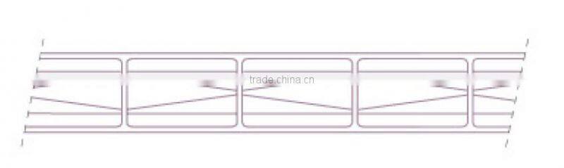 Haining Class A transparent 12mm 6-wall diamond structure polycarbonate hollow sheet 2100*5800mm