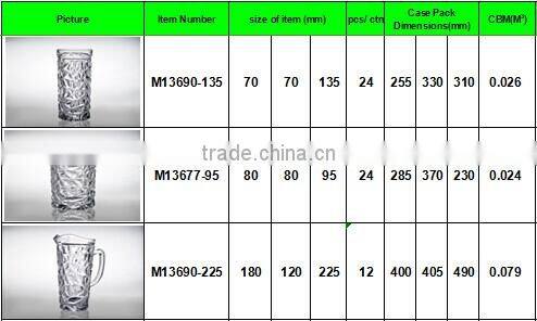 decorative glass water pitcher; wholesale large 1.2L world cup ice beer pitcher