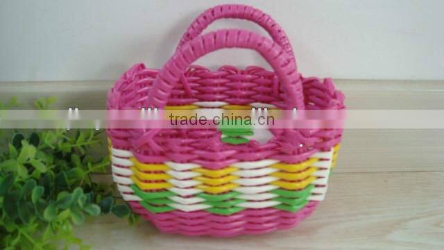 wholesale round flat plastic rattan basket plastic basket for fruit plastic bread basket