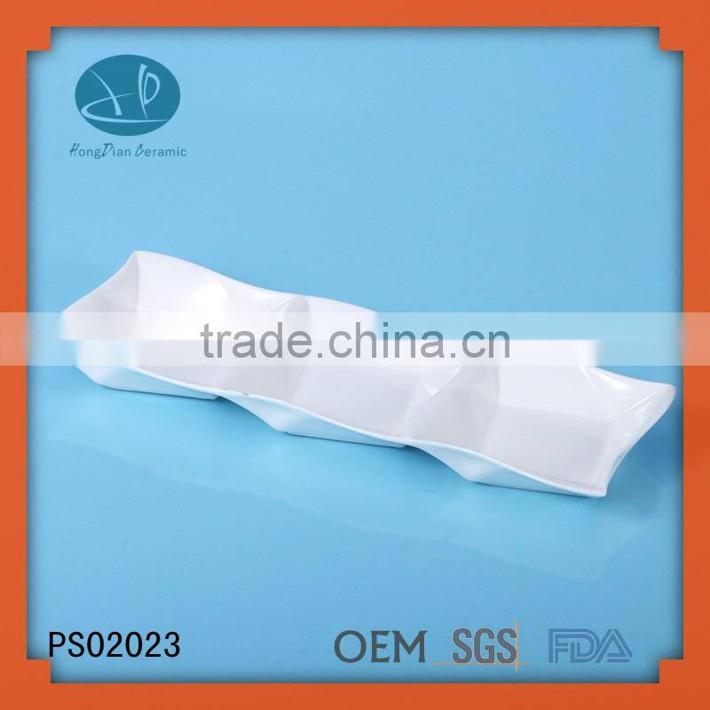 divided plate rectangle shape ceramic plate,plate set,Rectangular Divided Plate
