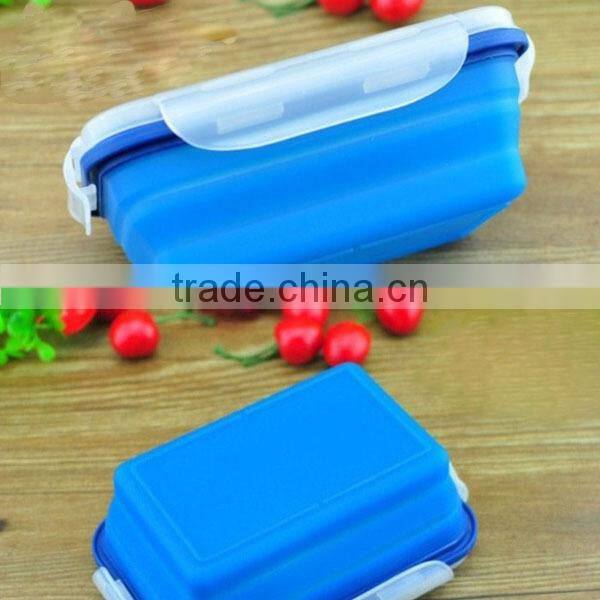 Hot! FDA/ LFGB food grade flexible microwave oven heated safe square silicone lunch box