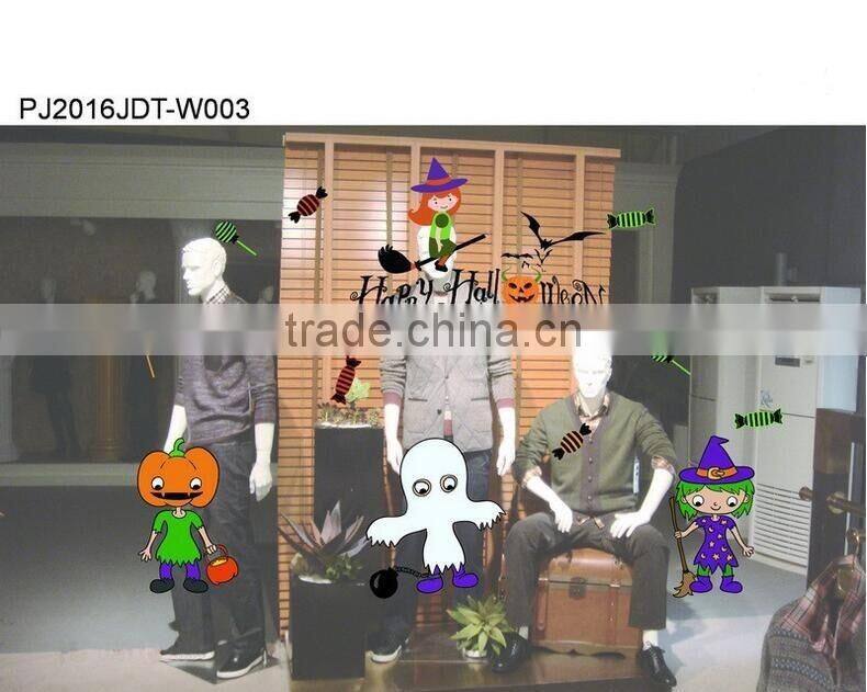 2016 Halloween Decorative Windows Showcase Jelly Gel Sticker Glass Window Decoration Sticker