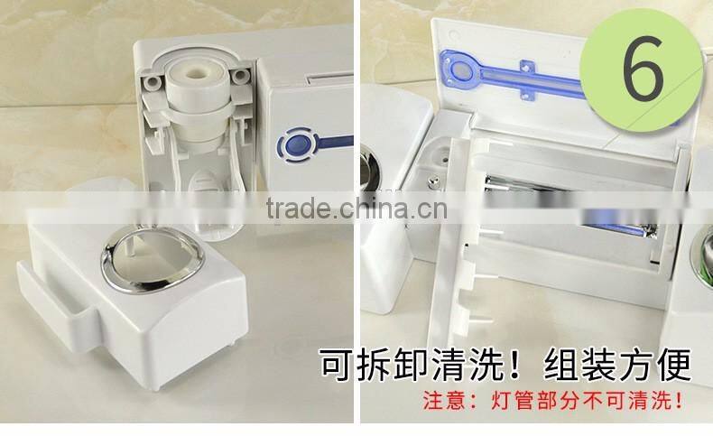 New Arrival Automatic Dual Toothpaste Holder Wall Mount UV Light Toothbrush Sterilizer Set For Wholesale