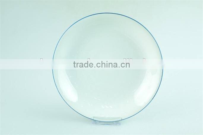 5pcs white porcelain dinner set with green rim stock,dinnerware sets