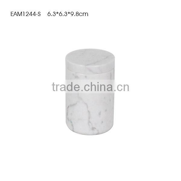 Home decor carrara marble candle jars designed with lids for customized