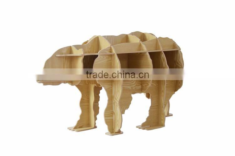 Bear Puzzle Table,Creative Animal Furniture,MDF DIY Assembled Bear Table For Fashion Living Room,Wooden Animal Furniture