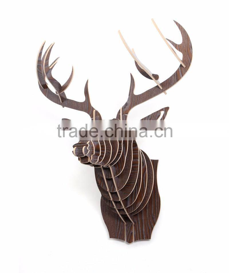 Wall hanging wood crafts moose head decoration