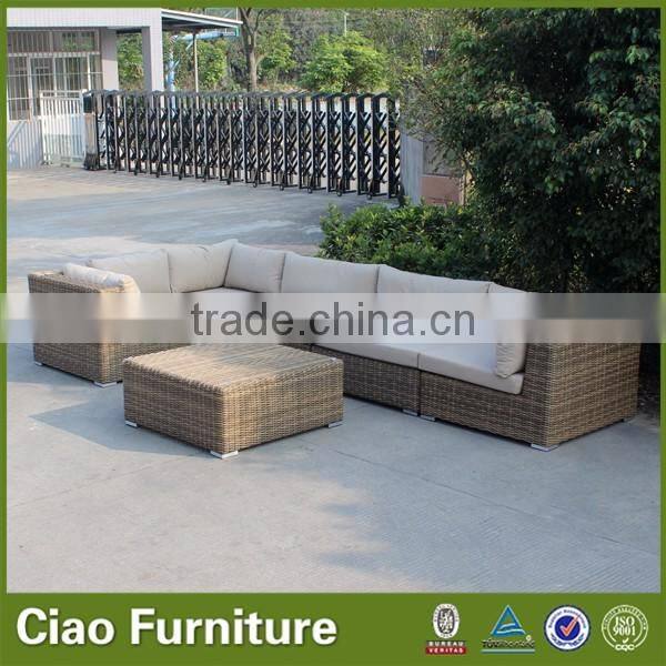 7.0 mm half round wicker furniture outdoor sofa set