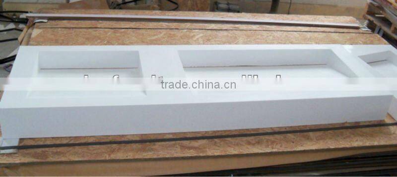 red corian made big size wall hung bathroom basin