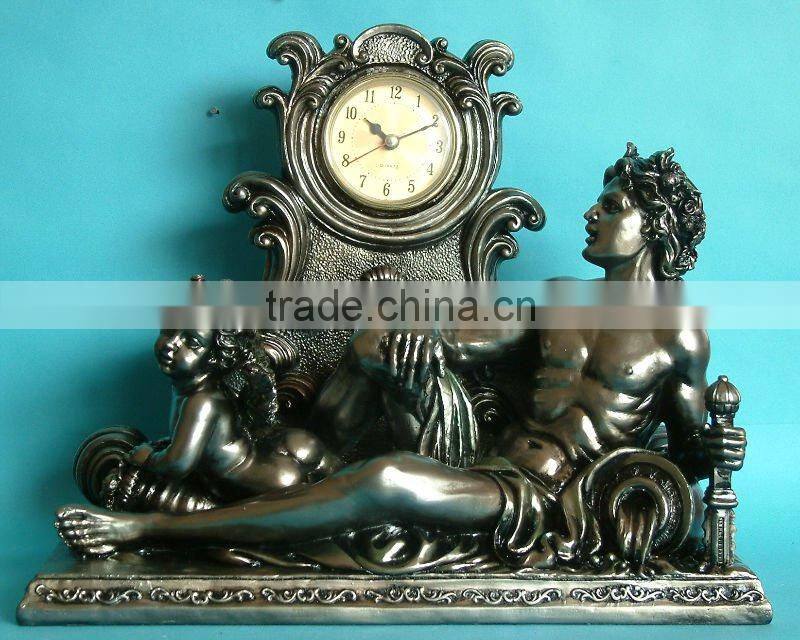 Hand painted resin sculpture with standing-resin woman sculpture-clear resin statue-resin bird