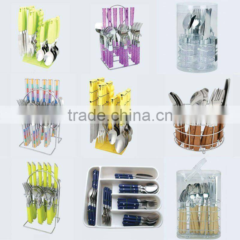 Pink handle Cuterly Set;Flatware Set;spoon;knife;fork