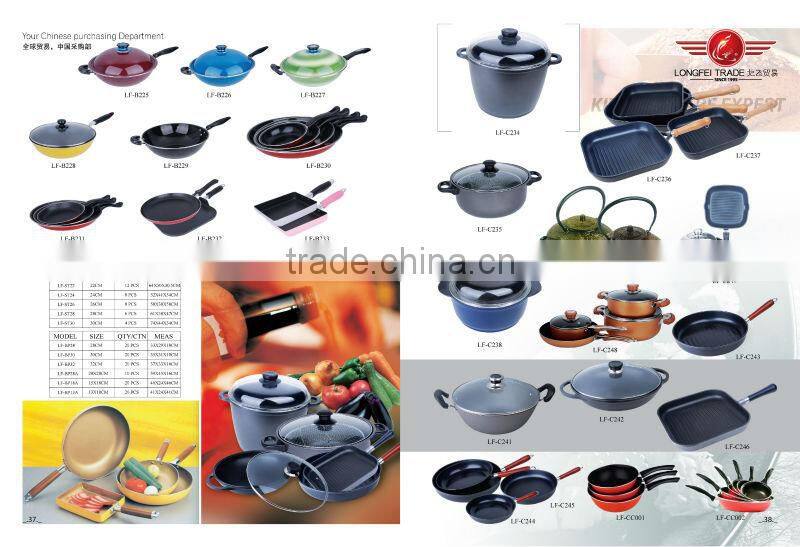 Healthy hot sales high quality pink aluminum pots and pans & kitchen ware