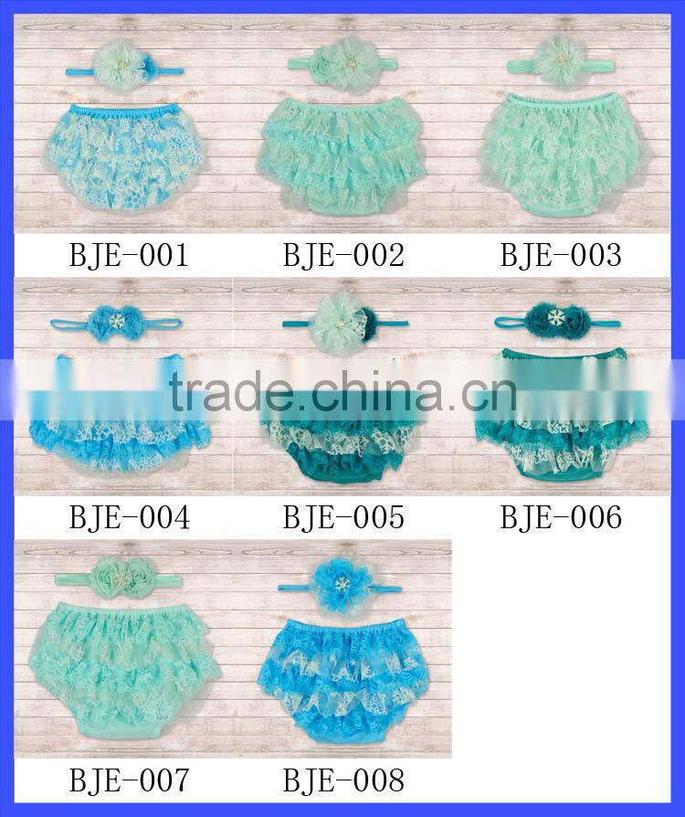 Wholesale bloomers for kids with headband set petti lace diaper cover for children