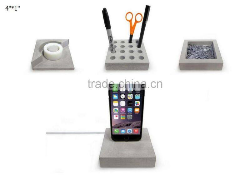 solid concrete desk accessories Industrial Pen / Pencil Holders