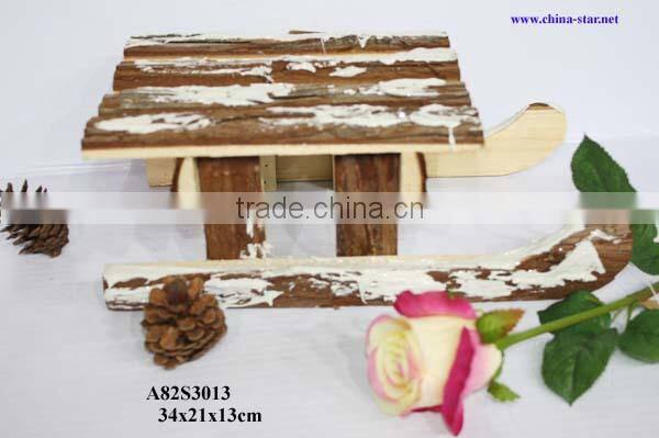 wooden christmas sledge decor