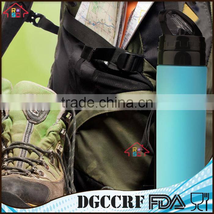 NBRSC Foldable Water Bottle Collapsible Silicone sports water Bottle for Outdoors, Hiking, Camping, Biking