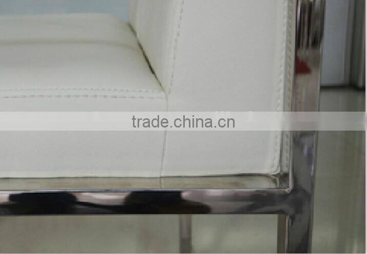 B8002 stainless steel legs pu leather covers dining room chair with arms