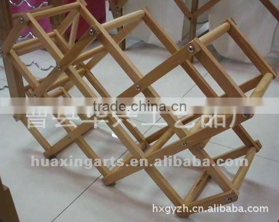 antique decorative folding wooden wine rack,wooden wine houlder