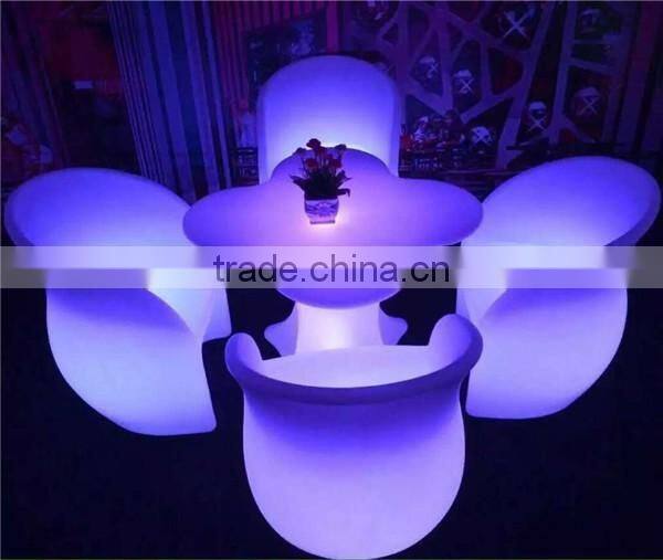 2016 led coffee shop restaurant use chair sets / RGB full color changing led light up chair furnitutre