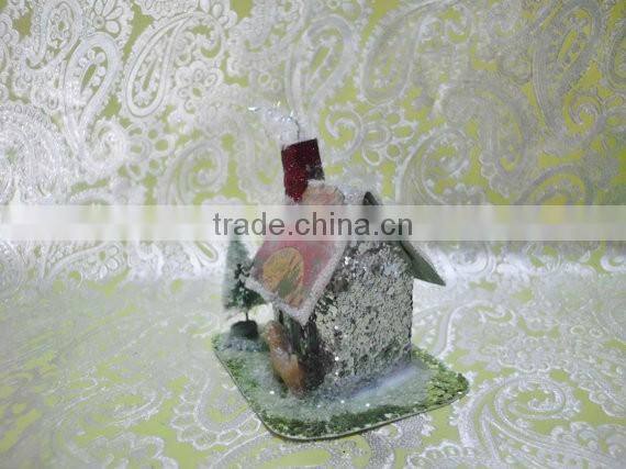 Vintage Putz House for Christmas Village with Scotty Dog