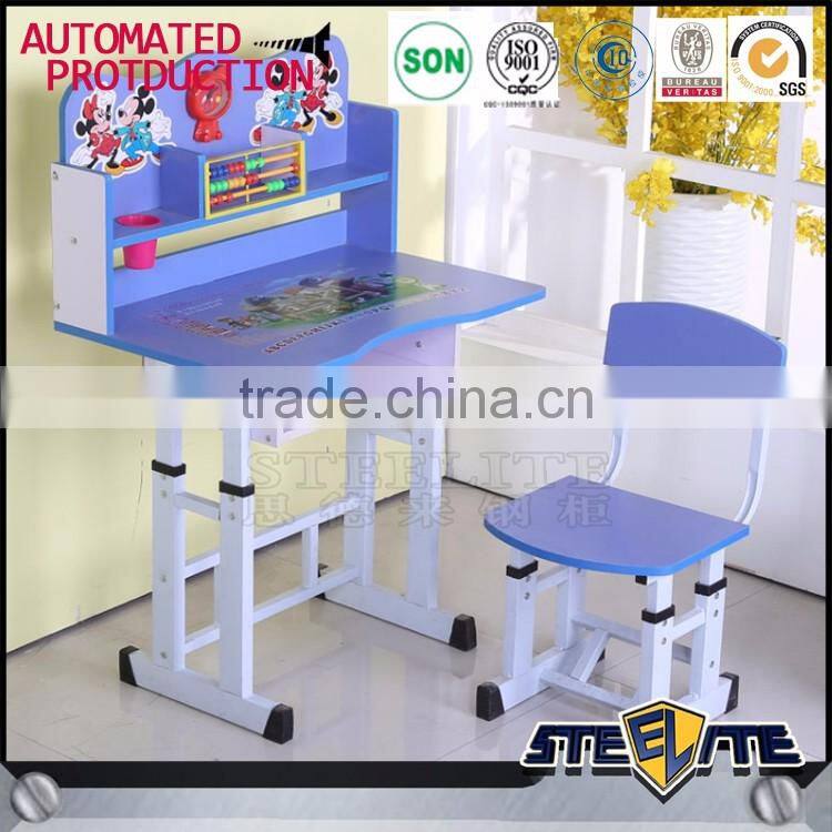 Kids cartoon study table and chair kids homework table