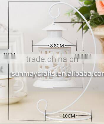 morden outdoor Metal Luminous Lanterns in whitecolor Candle Holder