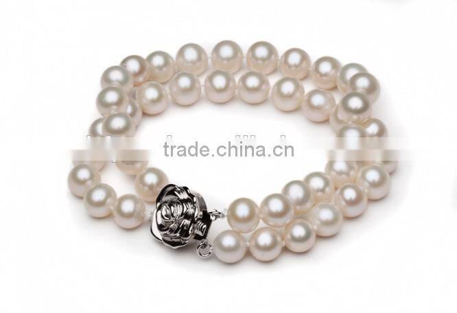 cheap 6-7mm double freshwater pearl bracelet