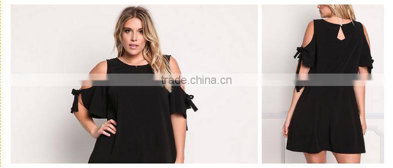 2017 hot sale high quality strapless black dress for fat women