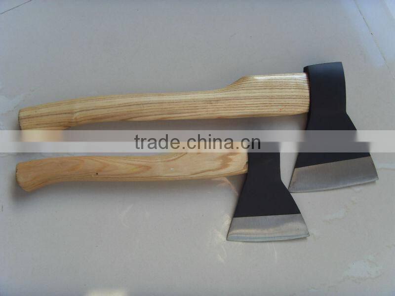 Forged russian type axe with wooden handle