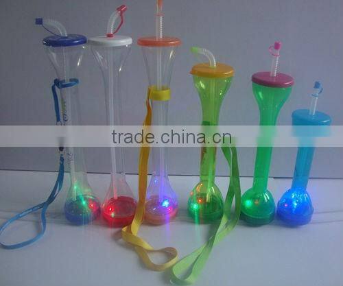 Plastic Yard Glass With Lanyard Cutom LOGO Printing