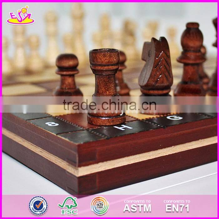 2017 New design children educational wooden chessboard with chess pieces W11A055