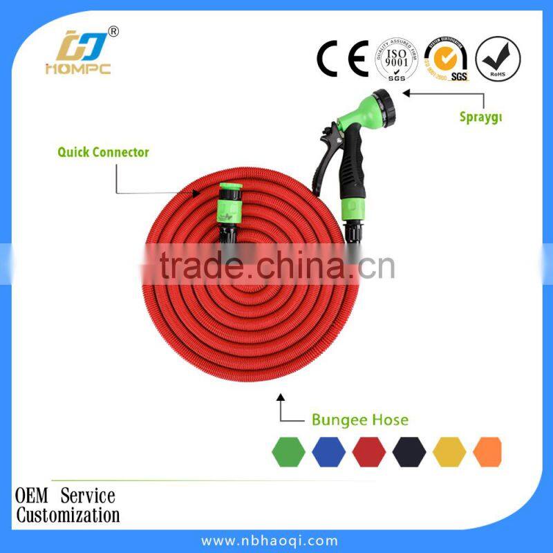 Garden watering expandable hose with double latex core