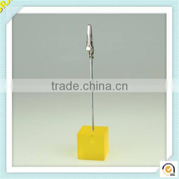 Design fashion cube note holder plastic memo clip/OEM clear plastic memo clip holder factory