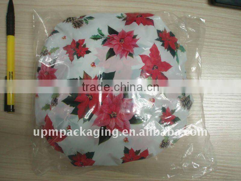 Safety food contact protection plastic bowl cover car seat cover shower cap ear cap hair cape with printing